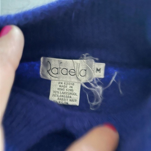 Rafaella royal blue lambswool collared sweater M - Picture 4 of 5